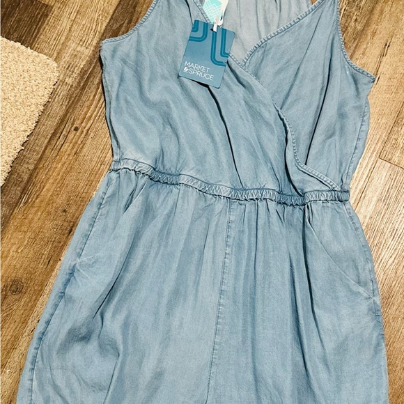Market & Spruce Denim Blue Romper - Picture 1 of 4